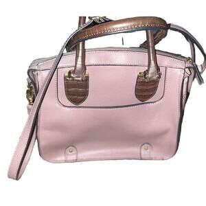 LONDON FOG DOUBLE HANDLE KENSINGTON LAVENDER Snake Skin Triple Tote Woman’s BAG